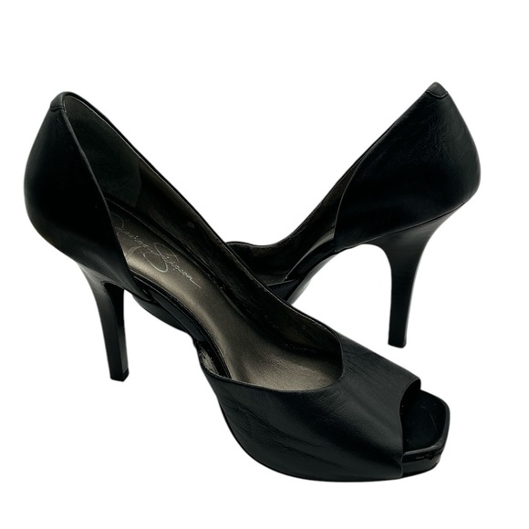 Jessica Simpson leather‎ open toe heel size 8.5 Y2K - Picture 8 of 9